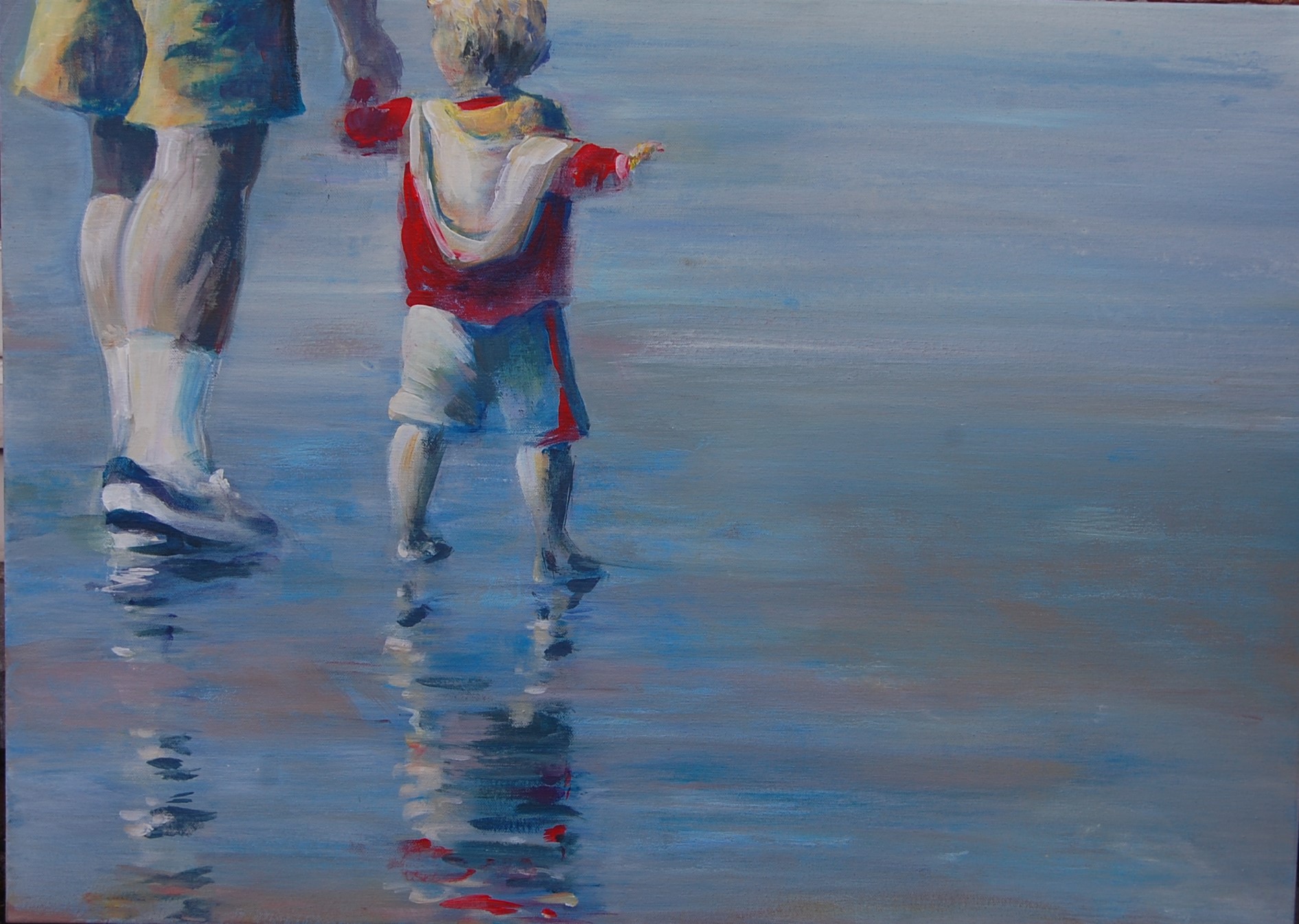 Papa et fils — plage